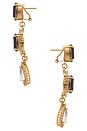 view 2 of 2 Omega Clasp Double Drop Chandelier Drop Earrings in Burgundy, Crystal, & Gold