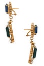 view 2 of 2 Omega Clasp With Square Pendant Earrings in Blue, Green, Crystal, & Gold
