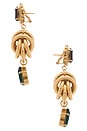 view 2 of 2 Omega Clasp With Square Pendant Earrings in Burgundy, Green, & Gold