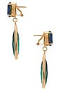 view 2 of 2 Omega Clasp Colour Drop Earrings in Blue, Green, & Gold