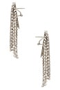 view 2 of 2 Omega Clasp Chandelier Brooch Earrings in Crystal & Silver