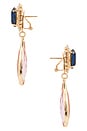 view 2 of 2 Stud With Clip Oval & Tear Pendant Earrings in Blue, Pink, & Gold