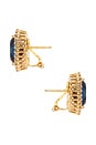view 2 of 2 Omega Clasp Oval Stud in Blue, Crystal, & Gold