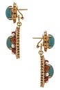 view 2 of 2 BOUCLES D'OREILLES PENDANTES EARRINGS in Red, White, Crystal, & Gold