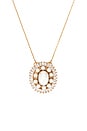 view 3 of 3 Oval Pendant Necklace in Cream, Crystal, & Gold