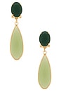 view 1 of 2 BOUCLES D'OREILLES PENDANTES EARRINGS in Opaque Green & Gold