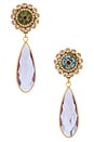view 1 of 2 PENDIENTES COLGANTES LLAMATIVOS EARRINGS in Blue, Green, Violet, & Gold