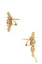 view 2 of 2 Asymmetric Daisy Earrings in Crystal & Gold