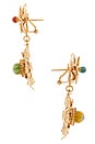 view 2 of 2 Flower Drop Earrings in Multicolor & Gold