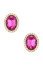 view 1 of 2 CLOUS D'OREILLES in Fuchsia, Crystal & Gold