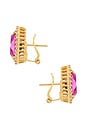 view 2 of 2 CLOUS D'OREILLES in Fuchsia, Crystal & Gold