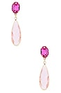 view 1 of 2 BOUCLES D'OREILLES PENDANTES in Fuchsia, Light Rose & Gold
