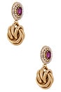 view 2 of 3 BOUCLES D'OREILLES in Fuchsia, Crystal & Gold