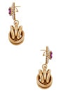 view 3 of 3 BOUCLES D'OREILLES in Fuchsia, Crystal & Gold