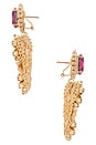 view 2 of 3 BOUCLES D'OREILLES in Fuchsia, Crystal & Gold