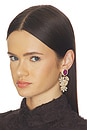 view 3 of 3 BOUCLES D'OREILLES in Fuchsia, Crystal & Gold