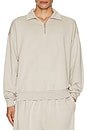 view 3 of 4 Claude Supima Quarter Zip Sweatshirt in Stone