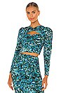 view 1 of 4 Cassie Top in Splatter Print Teal