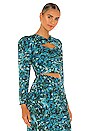 view 2 of 4 Cassie Top in Splatter Print Teal