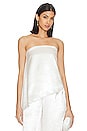 view 1 of 4 TOP ASIMÉTRICO SIN TIRANTES ASHLEE in Metallic White