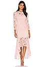 view 2 of 4 Galella Lace Asymmetric Maxi Dress in Dusty Pink