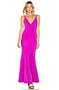 view 1 of 4 Camille Bonded Scoop Back Gown in Purple