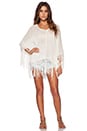 view 1 of 3 Byron Bay Fringe Poncho in Ivory