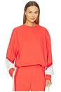view 1 of 4 Splice Sweatshirt in Coral