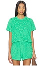 view 1 of 5 Cruise Dolphin Terry Top in Tropical Green