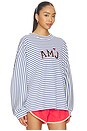 view 2 of 5 T-SHIRT VOLANTÉ MANCHES LONGUES AMJ in Dark Navy