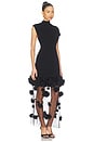 view 2 of 4 ROBE MIDI EN MAILLE FLEURA  in Black