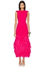 view 1 of 4 Rushes Raffia Knit Midi Dress in Deep Fuchsia