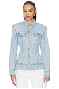 view 1 of 4 Tia Denim Shirt in Light Wash Blue
