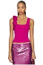 view 1 of 4 Emmy Flower Knit Tank Top in Magenta