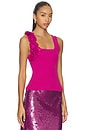 view 2 of 4 Emmy Flower Knit Tank Top in Magenta