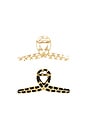 view 2 of 3 Metal Chain Loop Claw Clip Set in Gold