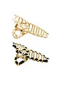 view 3 of 3 Metal Chain Loop Claw Clip Set in Gold