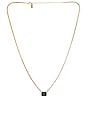 view 1 of 2 Emerald Baguette Tennis Necklace in Gold