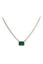 view 2 of 2 Emerald Baguette Tennis Necklace in Gold