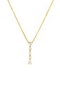 view 2 of 2 Multi Shape Drop Necklace in Gold