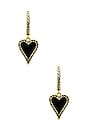 view 1 of 2 Pave Elongated Heart Huggies in Onyx