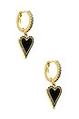 view 2 of 2 Pave Elongated Heart Huggies in Onyx