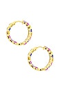 view 2 of 3 Pastel Baguette Hoops in Gold