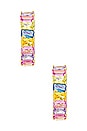 view 3 of 3 Pastel Baguette Hoops in Gold