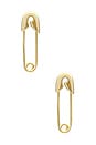 view 2 of 3 Solid Safety Pin Earrings in Gold