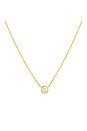 view 2 of 2 Round Bezel Solitaire Necklace in Gold