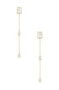 view 1 of 2 BRINCOS EMERALD BEZEL DROP CHAIN in Gold