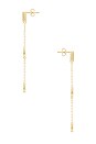view 2 of 2 BRINCOS EMERALD BEZEL DROP CHAIN in Gold