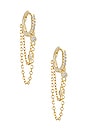 view 1 of 2 Bezel Chain Huggie Earring in Gold