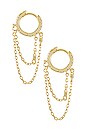 view 2 of 2 Bezel Chain Huggie Earring in Gold